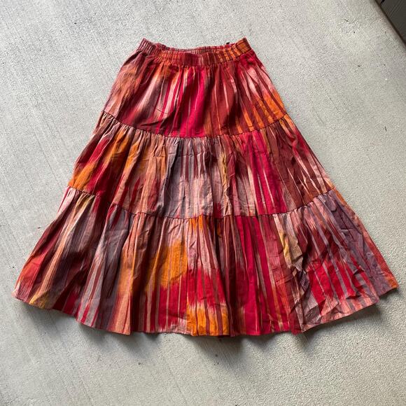 Vintage 60's orange and red midi skirt | size xs/s - Picture 2 of 6